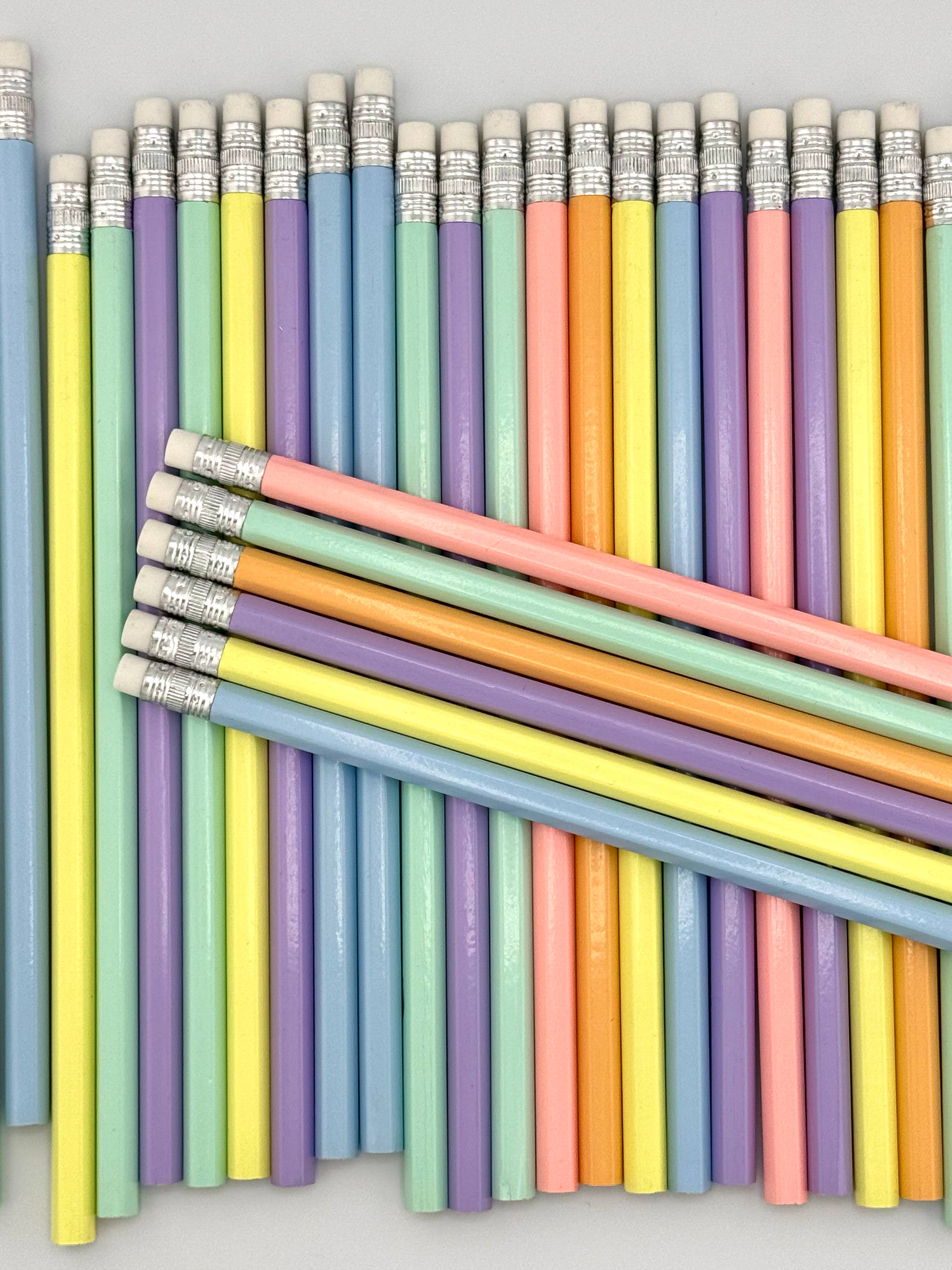 Kahn Creations -  Sensory Friendly and Custom Products - Wholesale Pencil - All Pastel Multi Pack Personalized Pencils (Case of 100)1