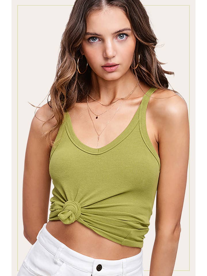 La Miel – Tops – Mulher por atacado – HBT7641-Blusa básica sem mangas com costas cruzadas elástica e elástica10