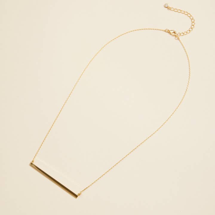 Lilla Haven - Wholesale Pendant/Charm Necklace - Long Bar Charm Gold Dip Short Necklace2
