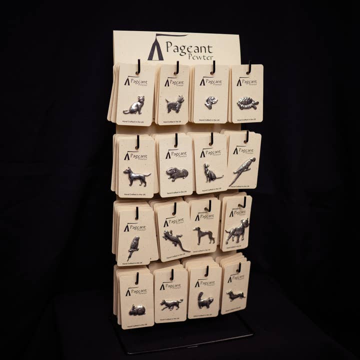 Pageant Pewter – wholesale Jewellery stand & display – Pets themed Pin badge stand1
