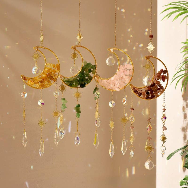 Dipped Shop - Wholesale Suncatcher - Colorful Stone Moon Crystal Home Hangings DP25A9228