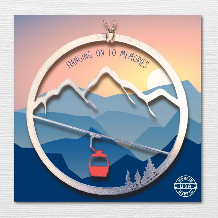 Gondola Ornament- 4x4 Hanging on to memories Retail Card for wholesale by Authenticaa
