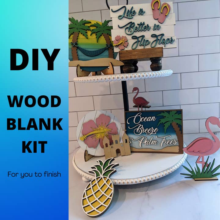 Kit de bricolage Tropical Tiered Tray Wood Blank Kit pour la vente par Sunshine Creations FLA