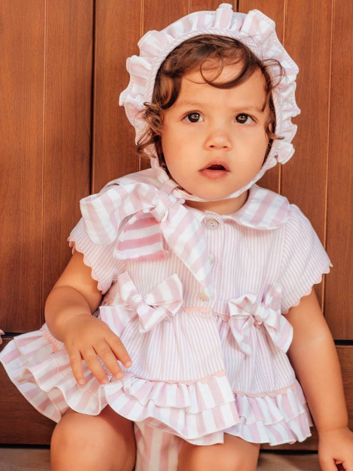 24/2/2014 Baby dress with wide and narrow combined stripes for wholesale by BABINE-ROINSAL