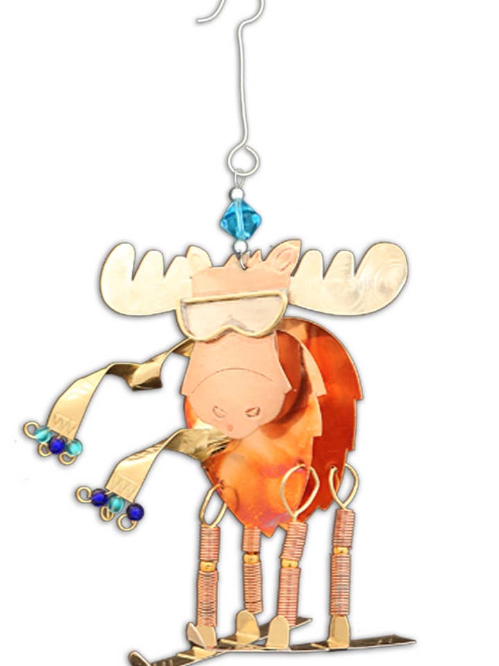 Décoration de ski Doodle Moose pour la vente par Pilgrim Imports