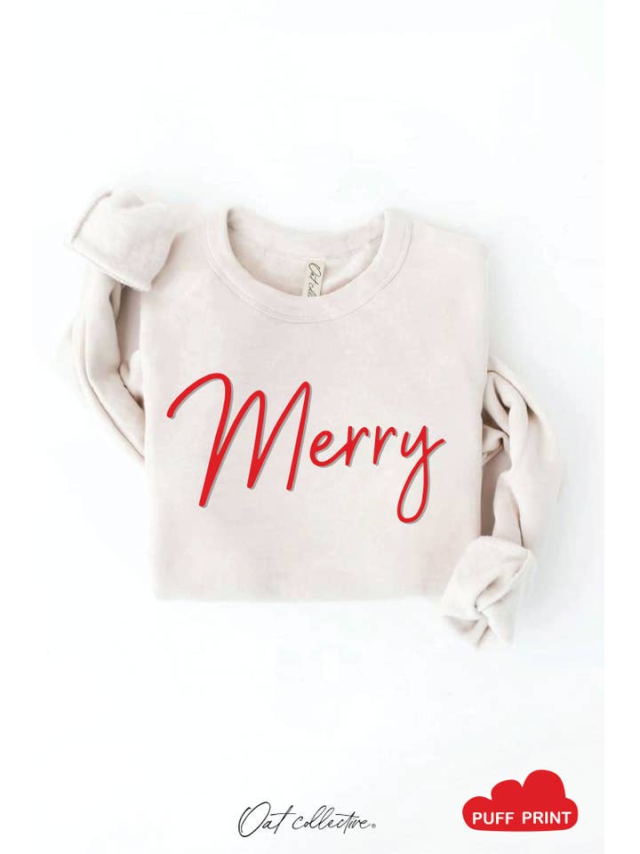 OAT COLLECTIVE - Wholesale Graphic Sweatshirt - Women's - MERRY PUFF Graphic Sweatshirt
