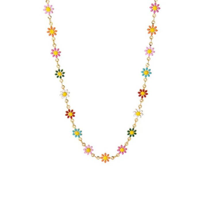 Collier marguerite arc-en-ciel pour la vente par Rosies