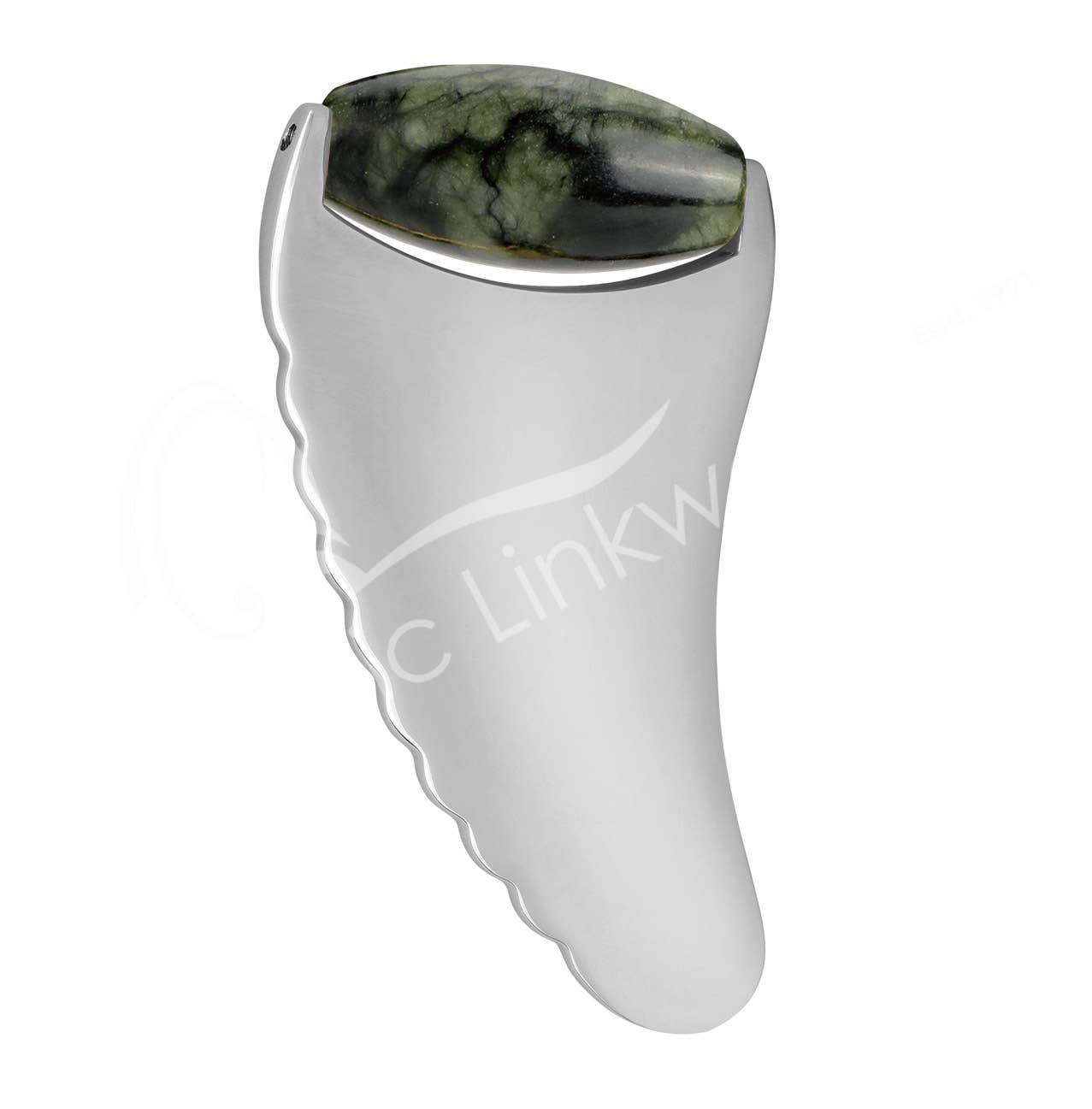 Oceanic Linkways Inc - Wholesale Spiritual Stone/Crystal - (PC)MASSAGER GUA SHA - 2 IN 1 JADE 4"L0