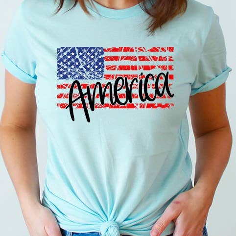 America Distressed Flag graphic Tee for wholesale by Select Apparel