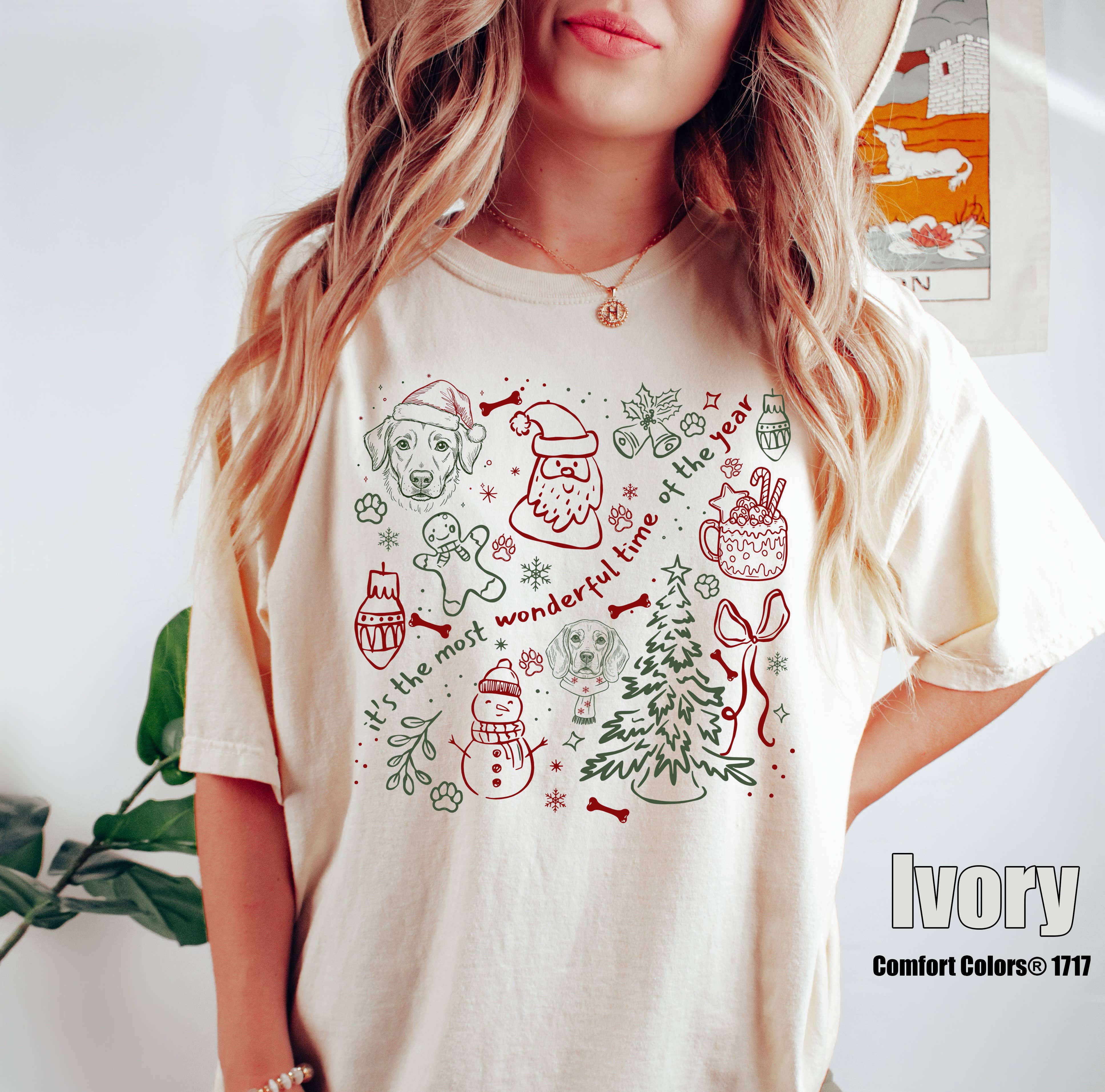 Glaime – wholesale T-shirt med logga - Dam – Comfort Colors Julhundkläder Skjorta0