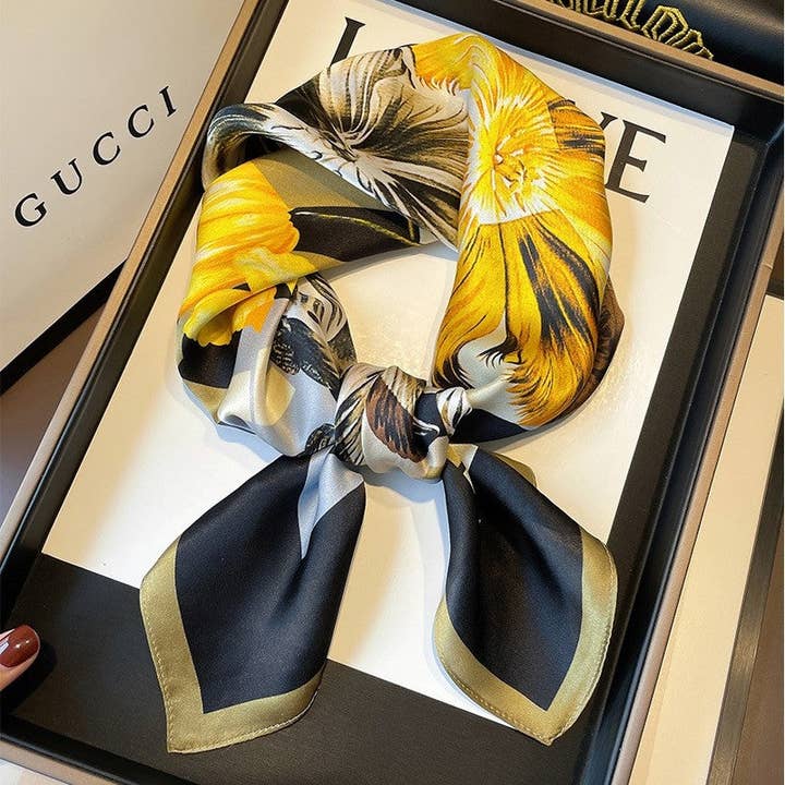 Mirazshoes WholeSale - Wholesale Scarf - Women's - Silk Print Square Scarf