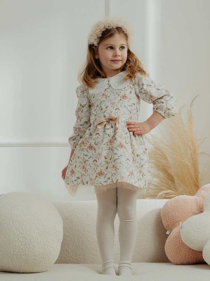 Floral dress with An Embroidered Collar Bonia Powder Flowers for wholesale by JAMIKS