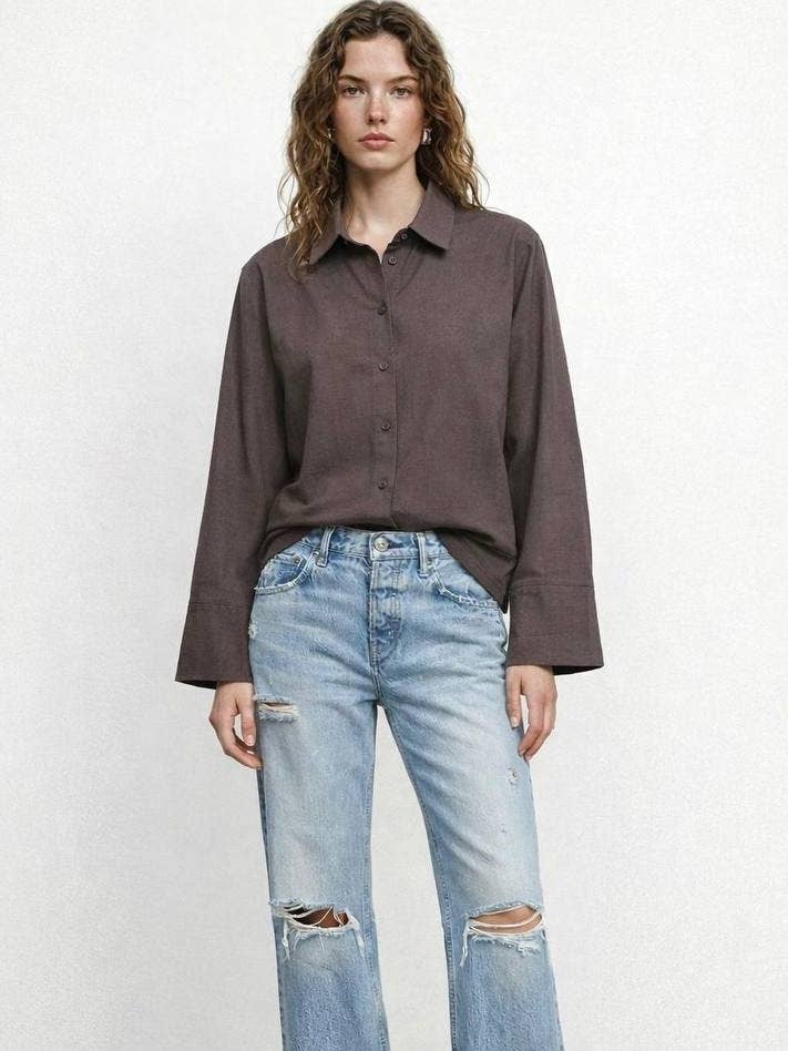 French Cuff Linen Shirt_ spring 2026 for wholesale by Anaz