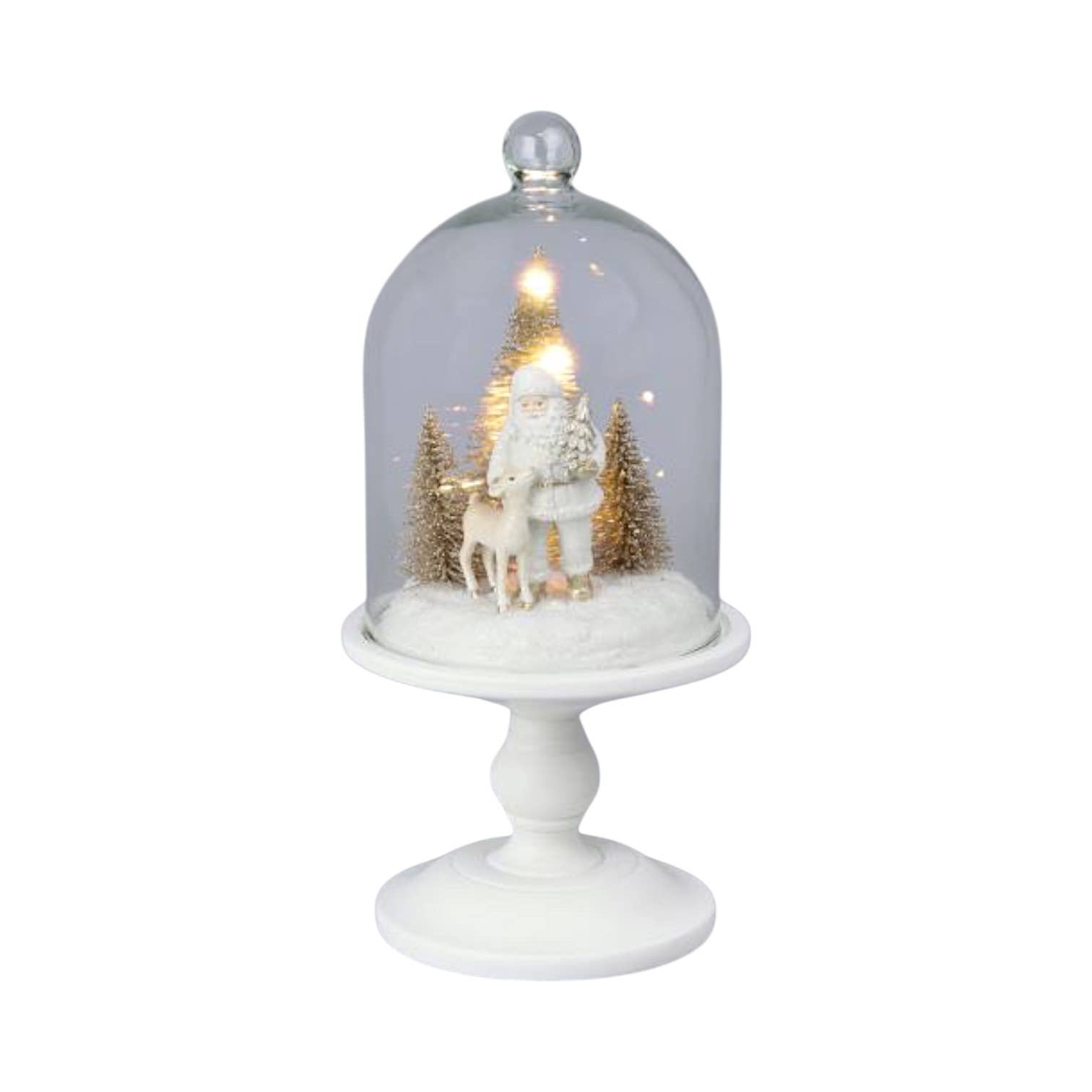 December Diamonds - Wholesale Christmas Decoration - 12in LED Santa in Cloche0