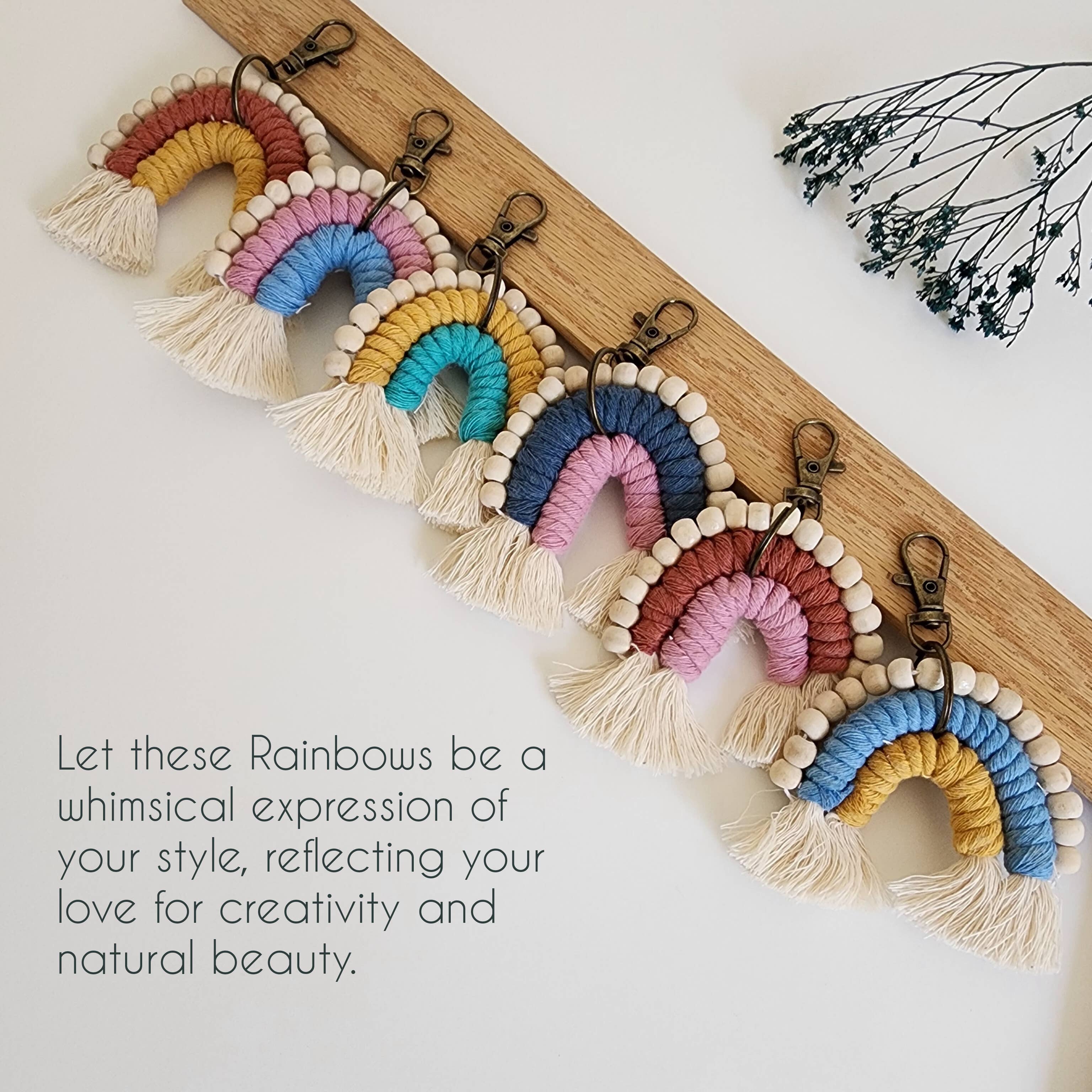 Handmade By Uruba - Wholesale Sleutelhanger - Dames - Rainbow Keychain Charm, Boheemse portemonnee/sleutelaccessoires11