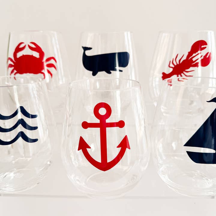 Everything Labeled | Coastal & Custom Drinkware - Wholesale Wine Glass - Coastal Acrylic Wine Glass Starter Pack – 24 pc Best Sellers1