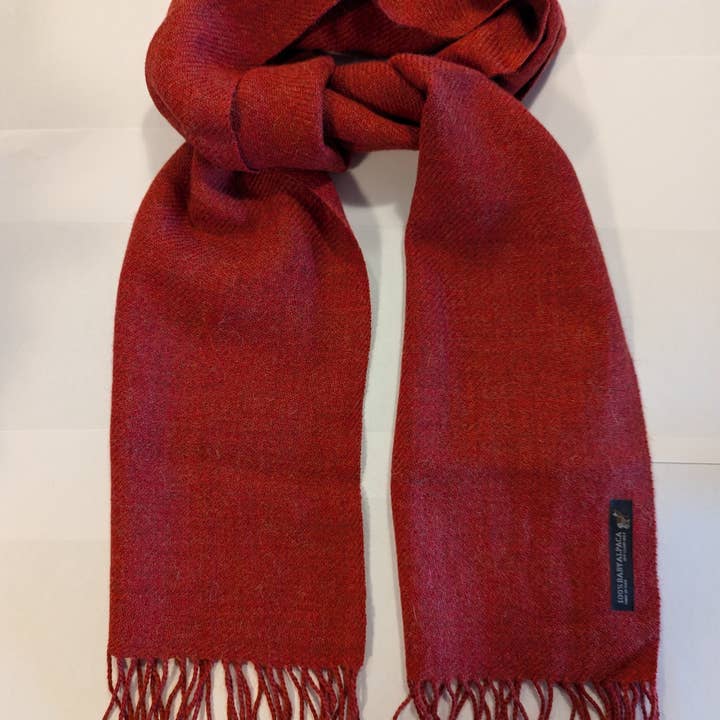 Red 100% Baby Alpaca Scarf imported from Peru (Red color) for wholesale on Faire