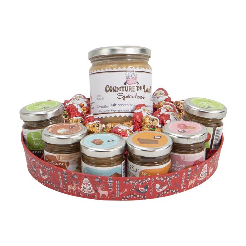 Deffrennes - Wholesale Basket - Scandinavian round cardboard Christmas basket diameter 20.5x3cm1