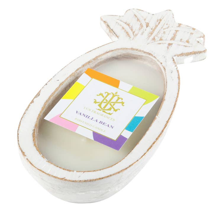 Vanilla Bean whitewashed Pineapple bowl MIN 6 for wholesale by LUX FRAGRANCES