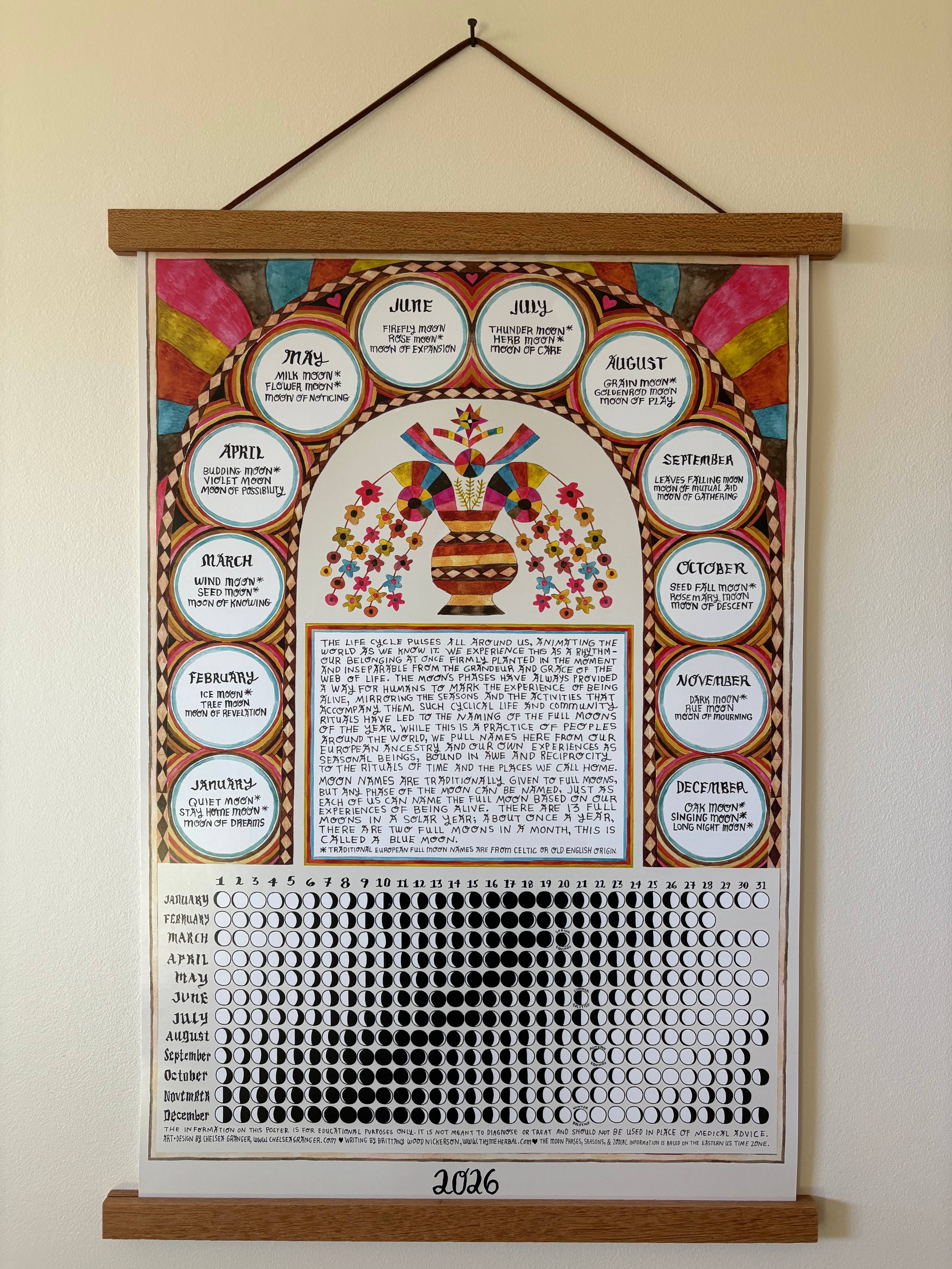 Thyme Herbal - Wholesale Calendar - 2026 Moon Calendar1