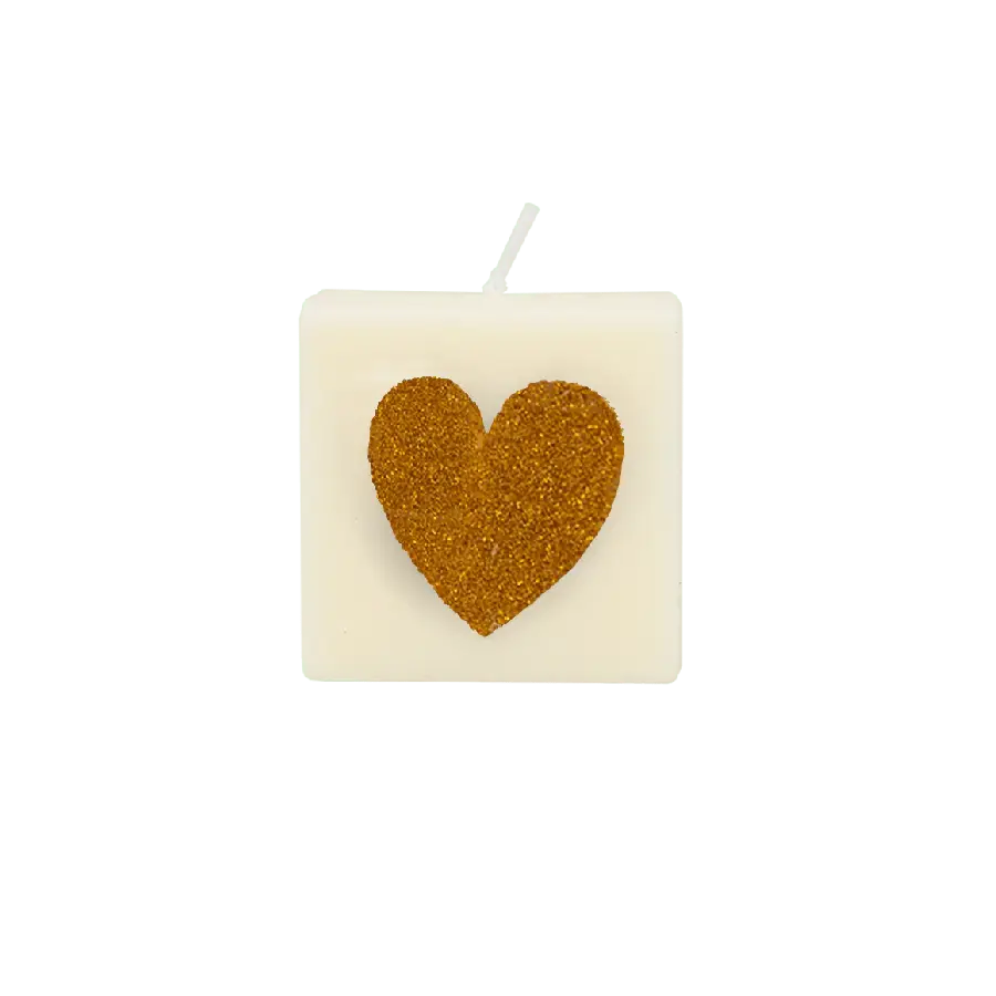 The Gift Label - Wholesale Tea Light Candles - LETTER CANDLE - HEART GOLD0