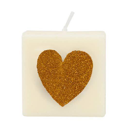 The Gift Label - Vente Bougies chauffe-plats - Bougie lettre - Cœur doré0