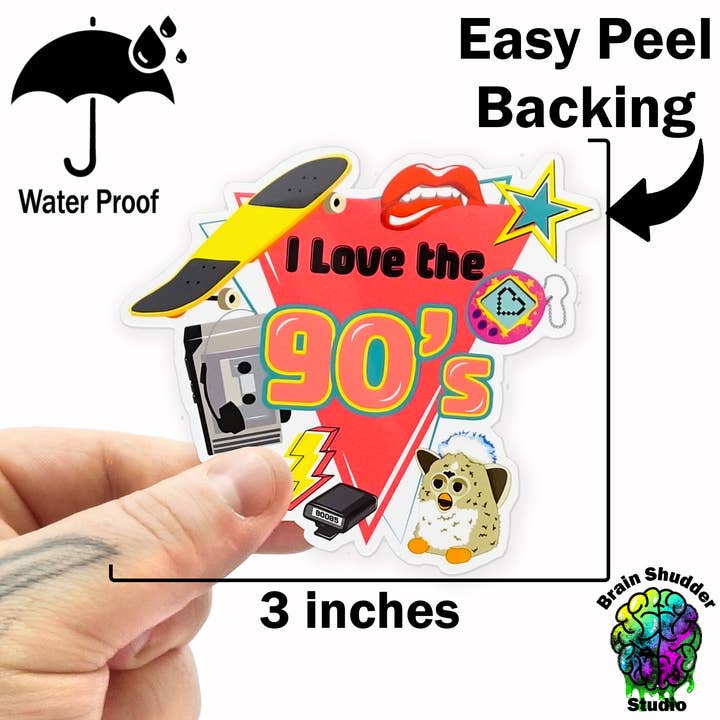 Brain Shudder Studio - Wholesale Sticker - I Love the 90's Sticker2