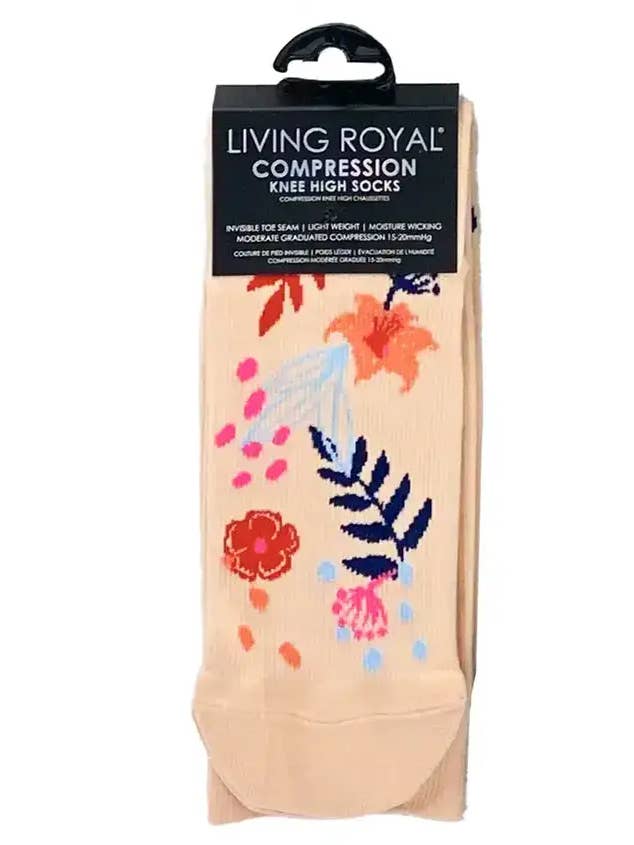 Living Royal - Vente Chaussettes – unisexe - Chaussettes de compression (15-20 mmHg) - Camouflage - Bleu