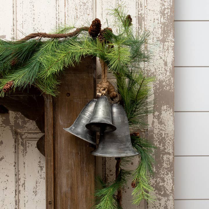 Audrey's Home & Gift - Wholesale Bell - Hanging Pewter Tone Vintage Bells (Set Of 03)