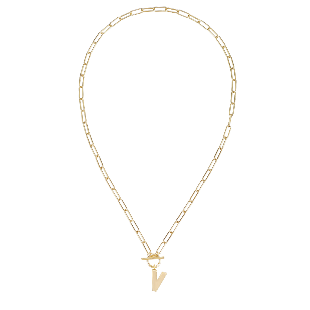 Toggle Initial Necklace in Gold for wholesale on Faire39