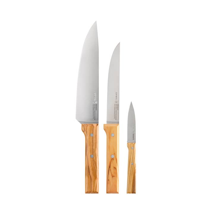 Parallèle Trio Chef Knife Set Olive Wood for wholesale by Opinel