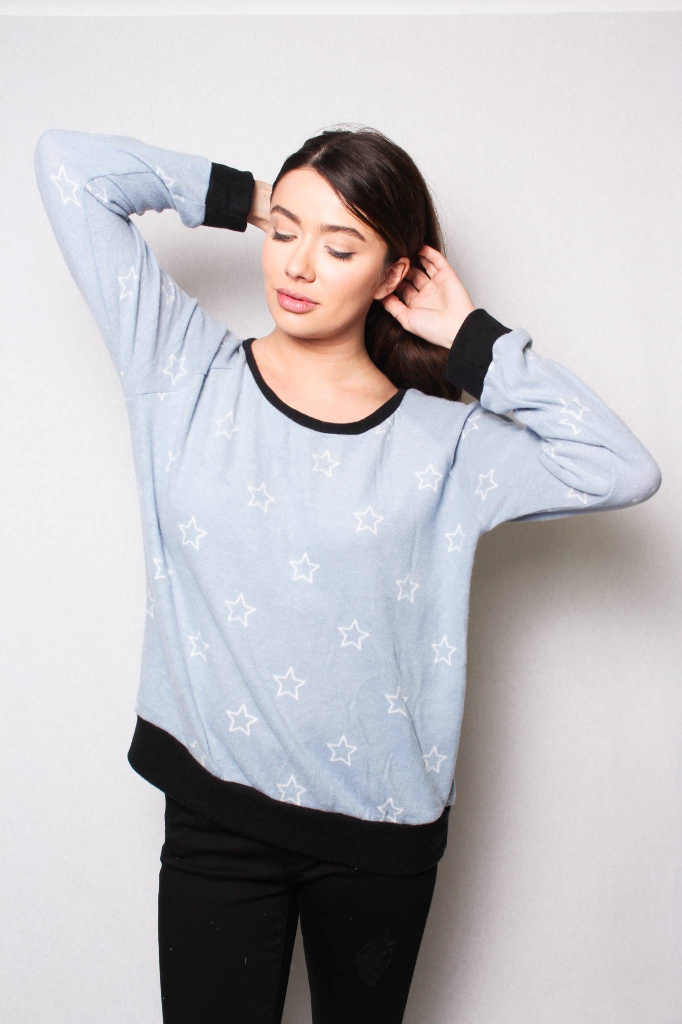 Good Stuff Apparel - Wholesale Sweatshirt - Women's - Women's Star Print Raglan Top3