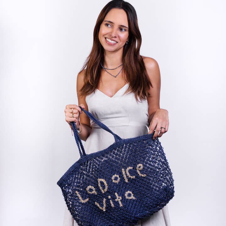 Tin Marin - Wholesale Tote bag – Women's - La Dolce Vita Woven Jute Tote3