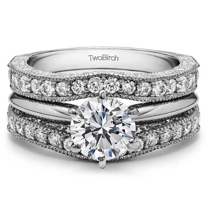 TwoBirch - Wholesale Verlovingsring - Sterling zilver 0,48 ct Moissanite verlovingsringversterker