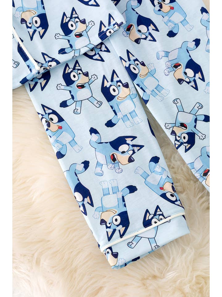 Kids Charm Online - Wholesale Sleepwear Set - Kids - Blue character printed boys pajamas. PJB40031 SOL