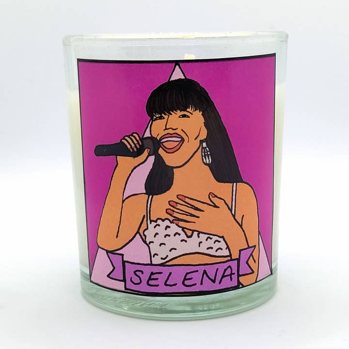 Bougie d'autel votive en verre Selena Quintanilla-Pérez pour la vente par Flaming Idols
