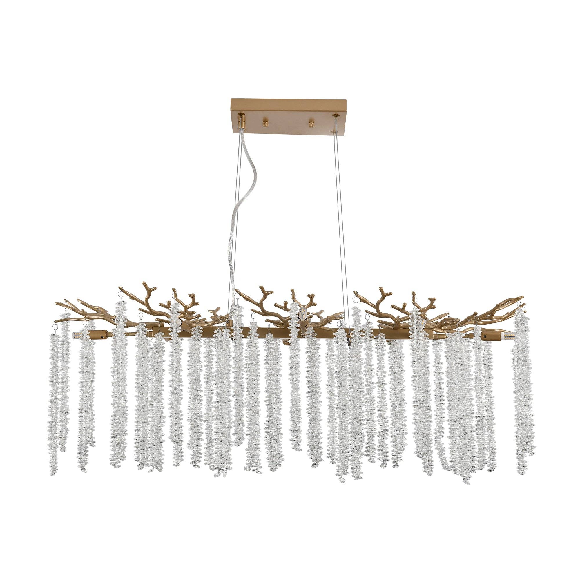 39F Inc. - Wholesale Chandelier/Hanging Light - 39"Modern Golden Pendant Light ＆ Cascading Crystal Strands11