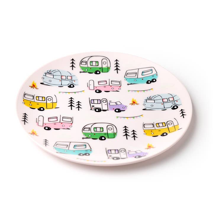Puckator Ltd - Wholesale Dinner Plate - Wildwood Caravan Set of 4 Recycled RPET Picnic Plates