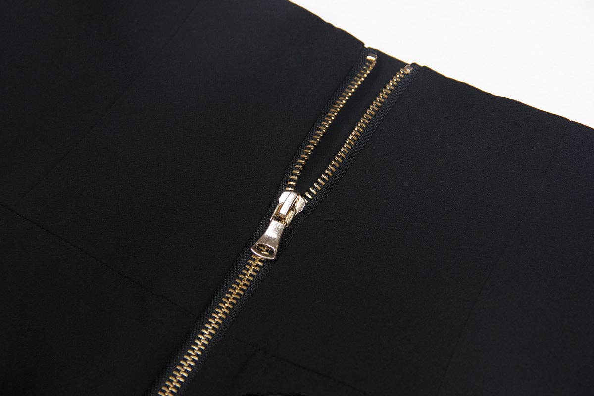 Sort M82 Højtaljede Draperede Vidde Flared Bukser for engroshandel på Faire10