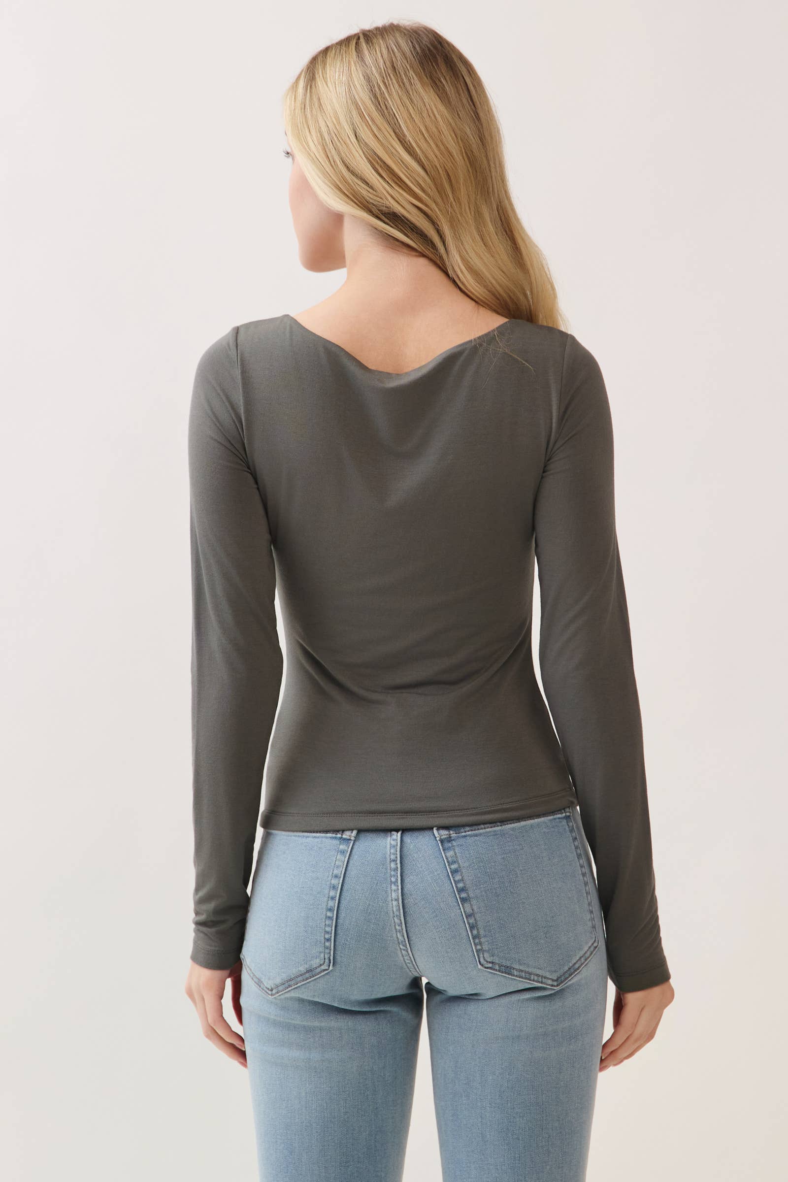 Final Touch - Wholesale Knit Top - Women's - Double Layer Square Neck Long Sleeve Top - VT1710943