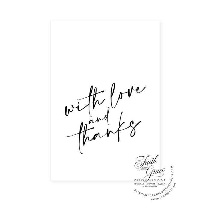 Com Amor e Gratidão Cartão de Saudação Piccolina por atacado de Faith and Grace Design Studios