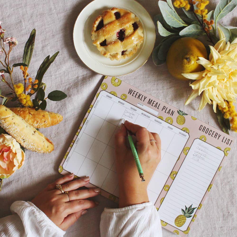 Lily & Val - Wholesale Planner - Pineapple Meal Planner Pad & Grocery List1