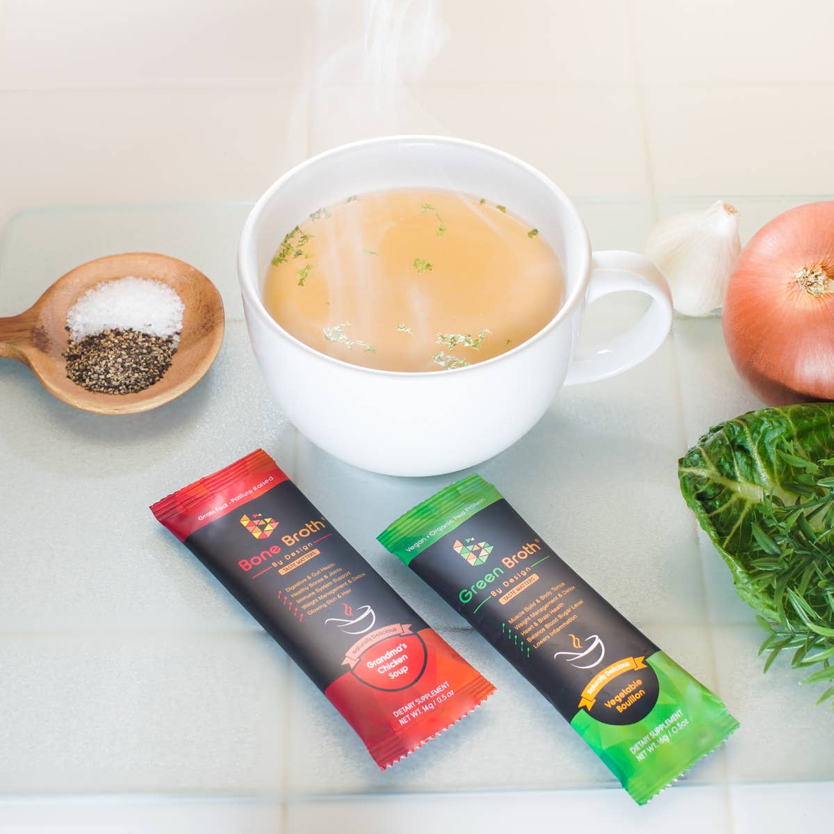 BROTH BY DESIGN - Wholesale Powdered Health Drink - Bone Broth Grass Fed Grandma Chicken Natural Flavor Box7