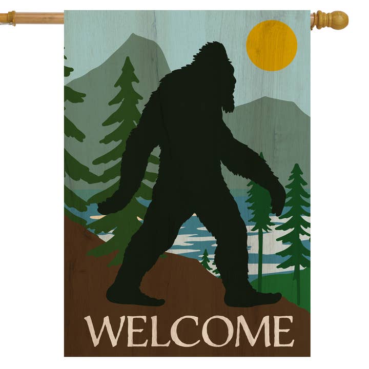 Bigfoot Welcome House Flag for wholesale by Briarwood Lane