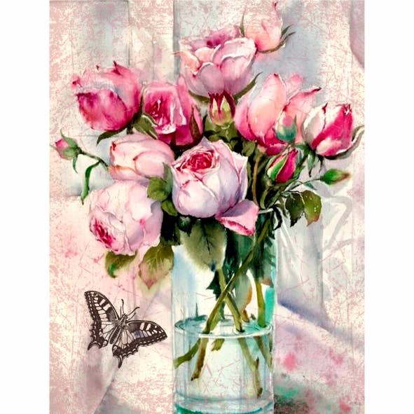 Craft Kreatively - Wholesale Craft supplies - Vintage Flower Decoupage Rice Paper - A4 - 6pc - for Crafts4