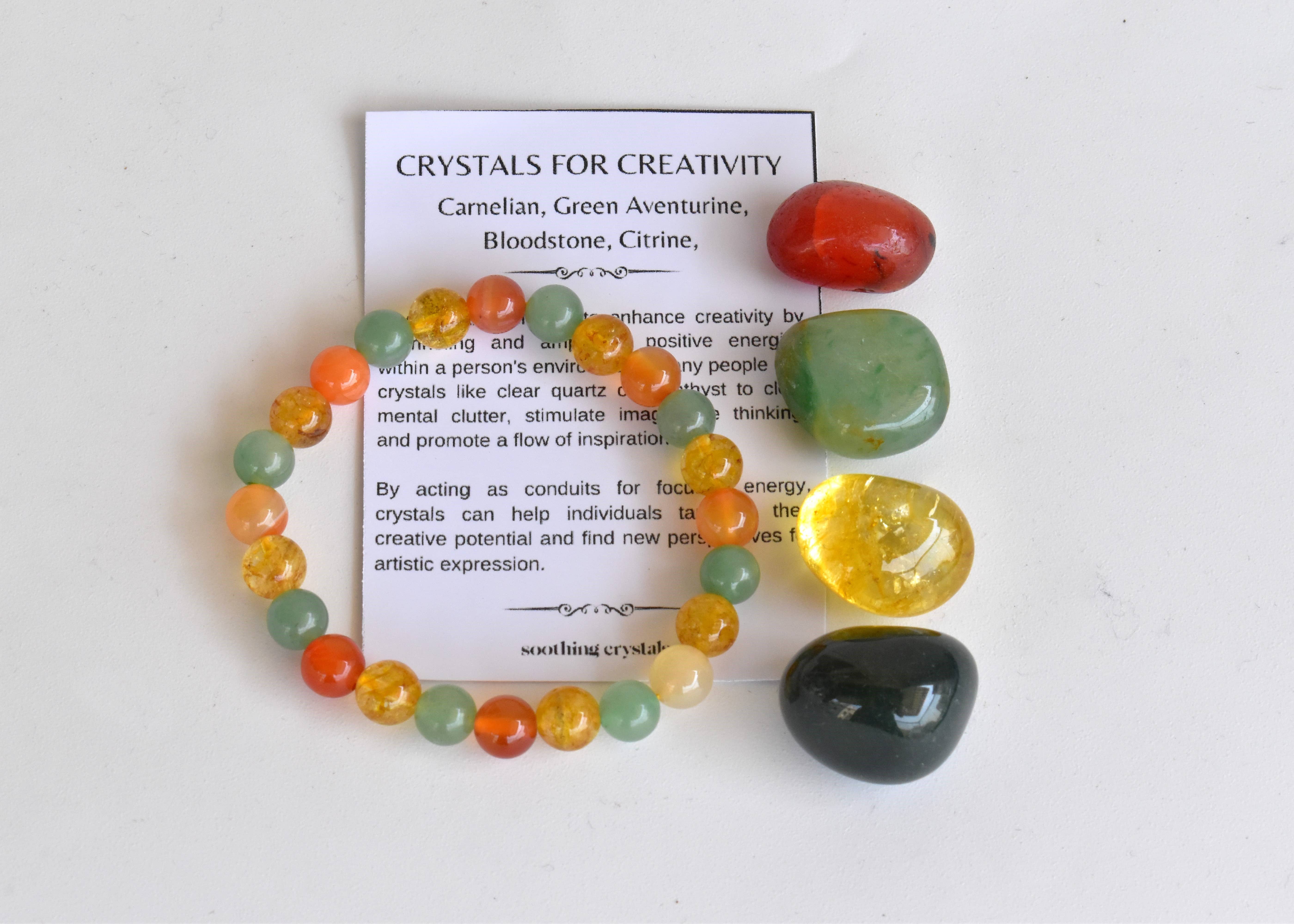 Soothing Crystals - Wholesale Spiritual Stone/Crystal - Energizes CREATIVITY Crystal Set, Crystal Healing Kit6