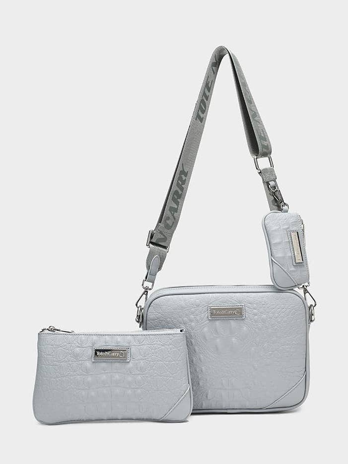 Apollo 2 Crossbody Set in Grey for wholesale by Tote&Carry