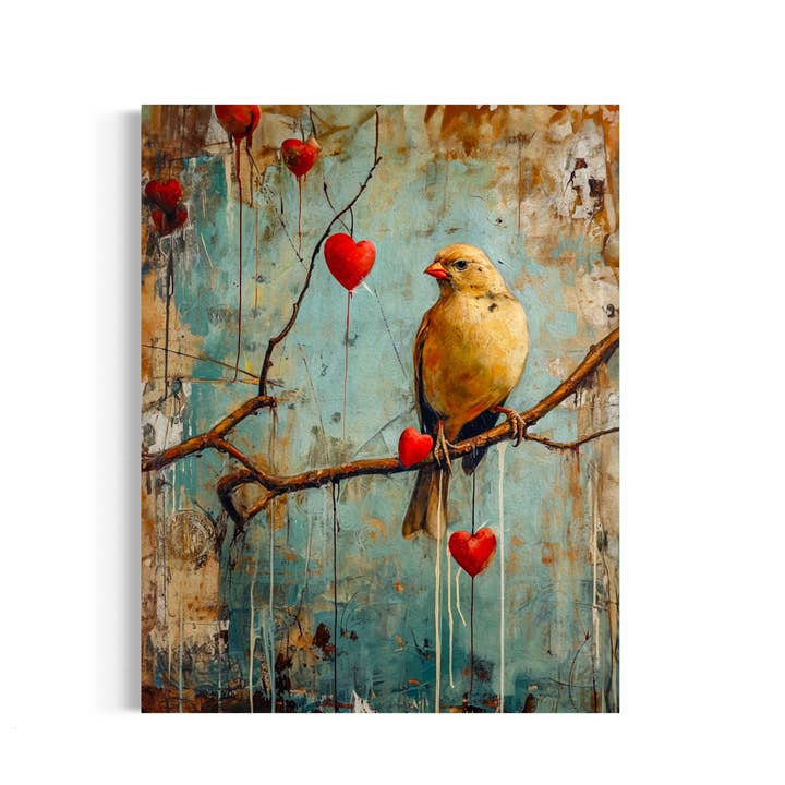 Antique Yellow Canary Painting Wall Decor 62AS for wholesale by Salty Alyce