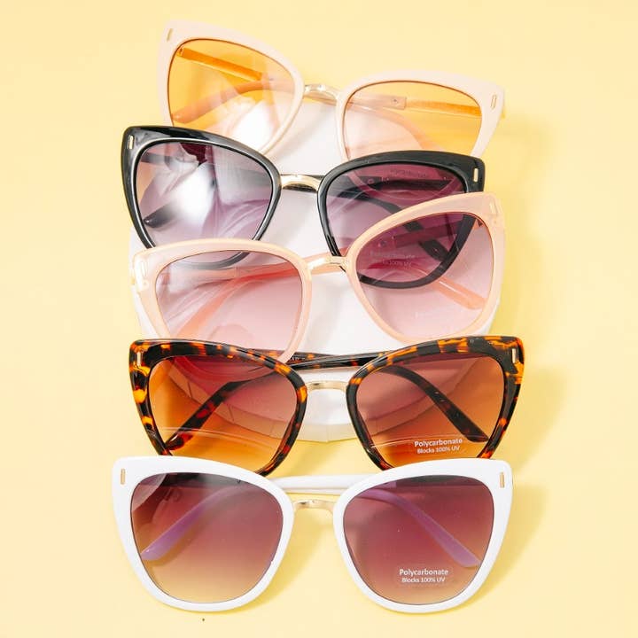 ASSORTED Acetate Frame Round Sunglasses Set for wholesale on Faire