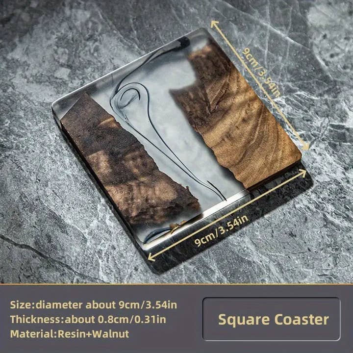 Huis Van Merken - Wholesale Coasters - 1pc, Natural, Elegant Walnut Wood Coaster1